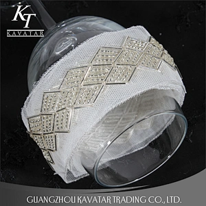 New product rhombus design white net trim plastic beaded lace trim
