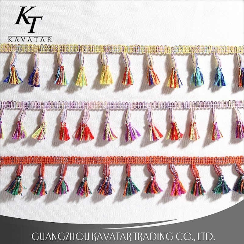 Kavatar Functional Design Colorful Tassel Fringe Lace For Garment
