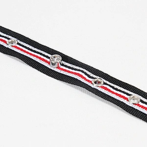 Unique white eyelet  trim tape with crystal