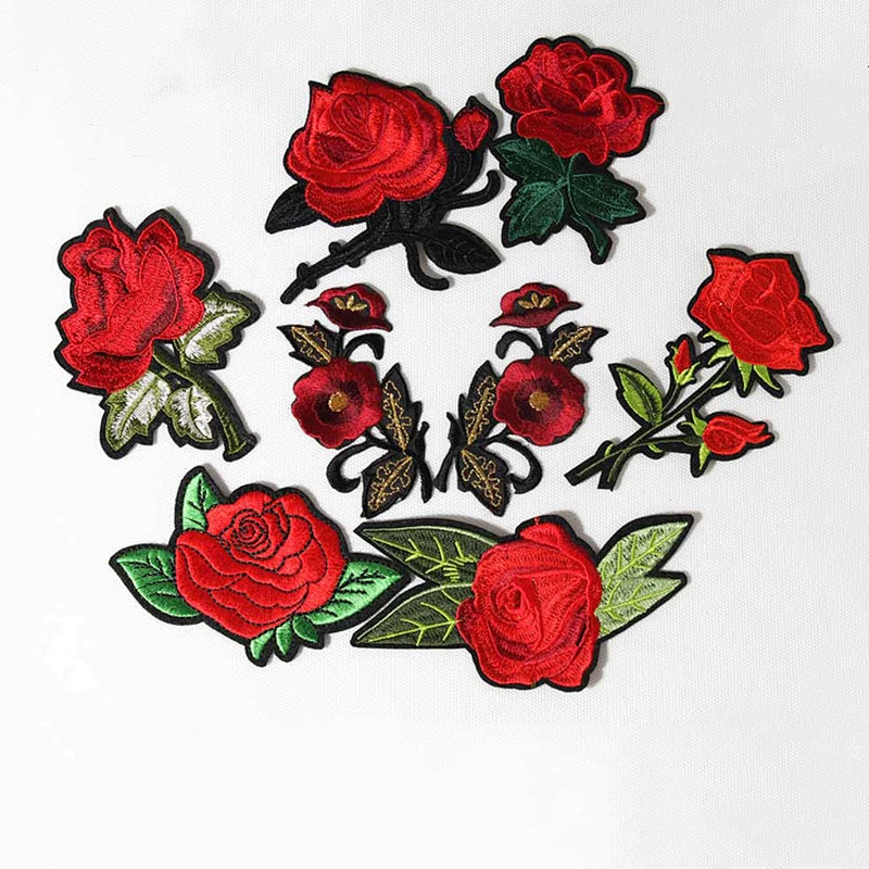 Design embroidered rosette patches for clothing custom