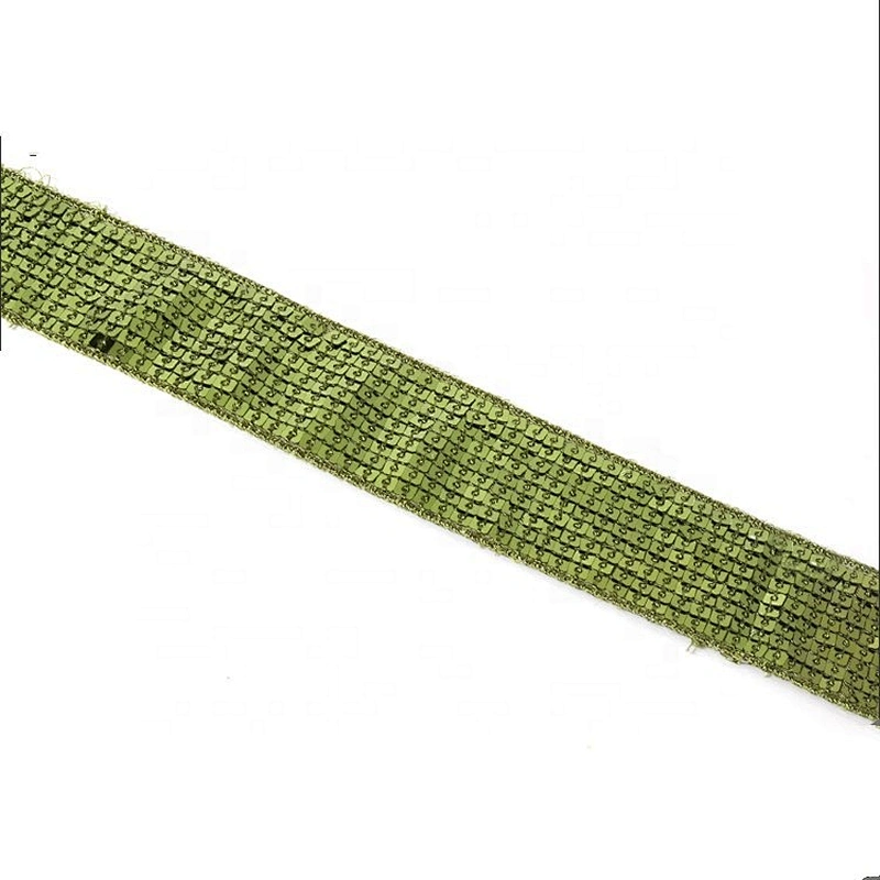 Hot sale width 4cm embroidery sequin trimmings ribbon for clothes