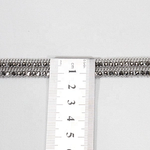 Kavatar 1cm Accessories Beads Chain Crystal Beaded Hotfix Trim Ribbon For Garments Decoration