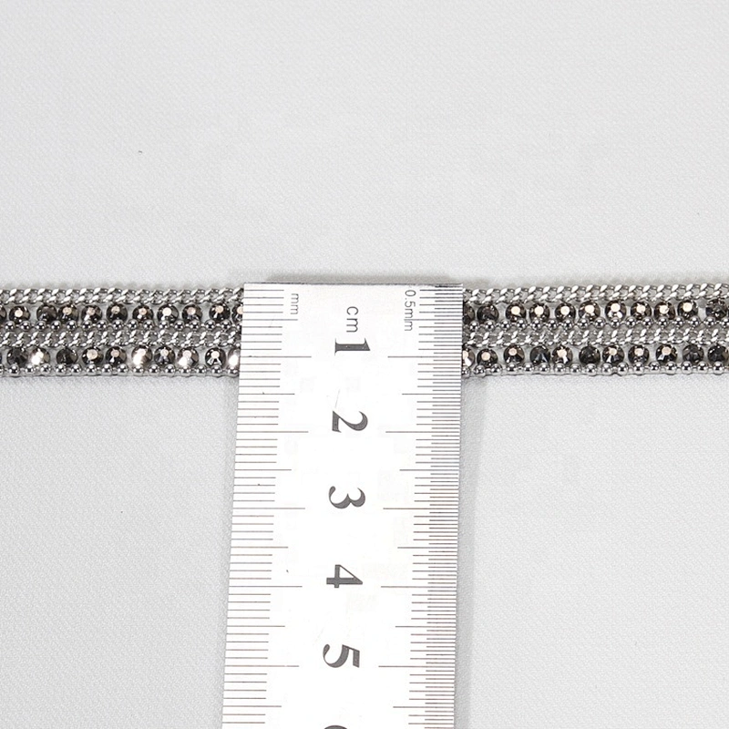 Kavatar 1cm Accessories Beads Chain Crystal Beaded Hotfix Trim Ribbon For Garments Decoration