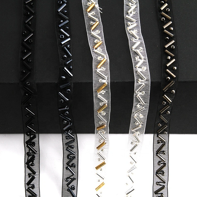 Wholesale factory supply decoration bead handmade trim lace garment accessories for cloth