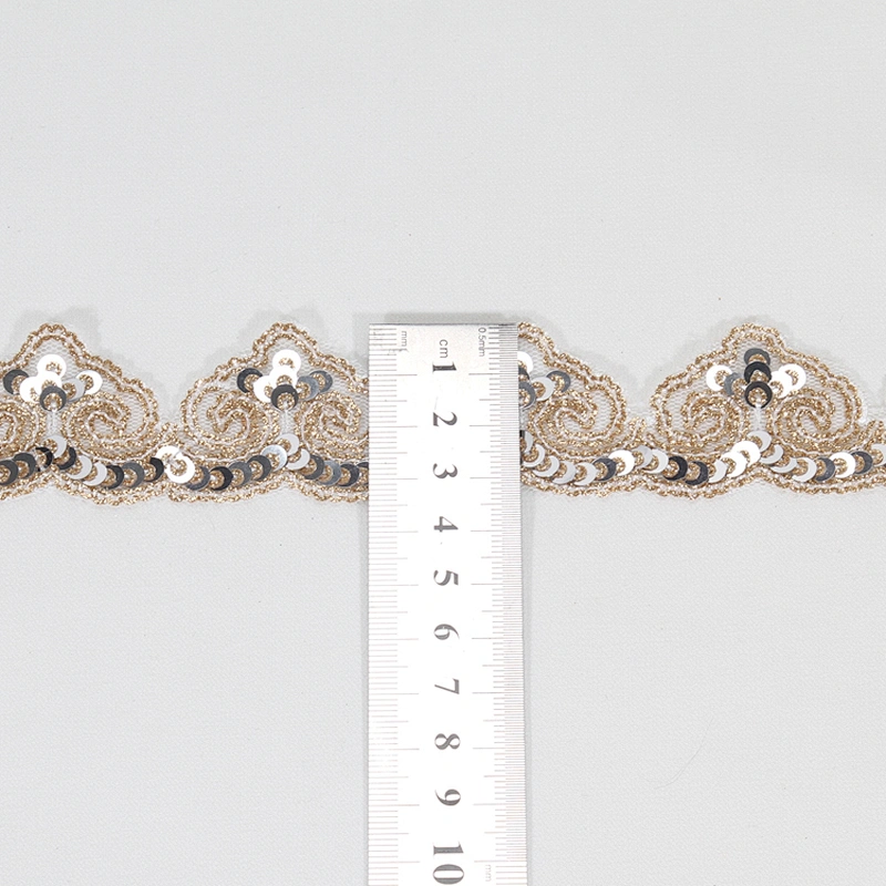 Custom Handmade Cloud Pattern Border Sequin Lace Trim