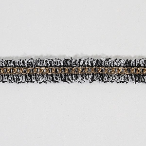 Cheap price wholesale polyester fringe tape trim with Copper chain