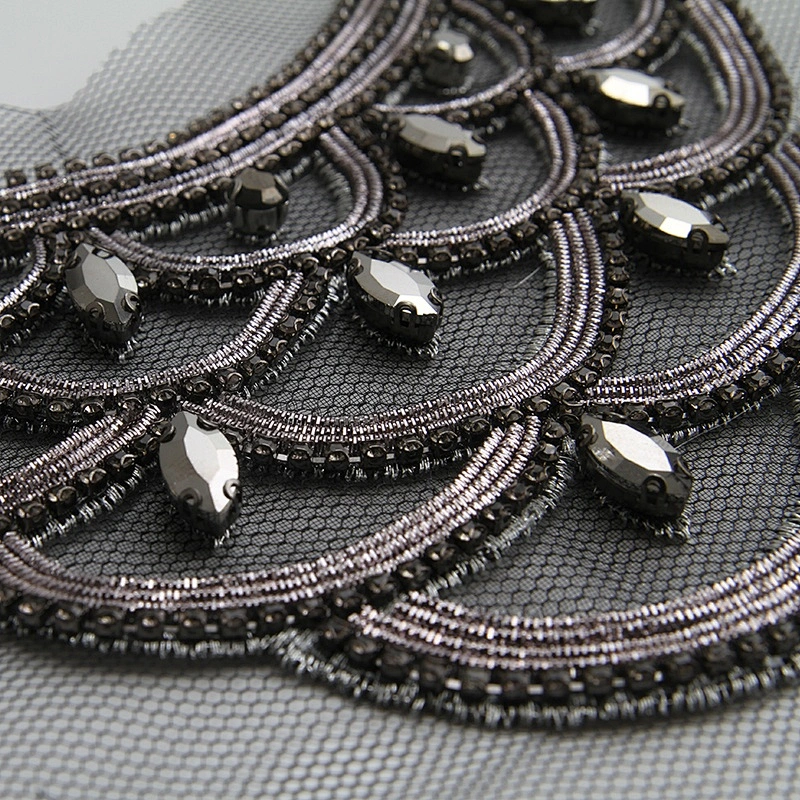 wholesale 3d patches rhinestone Sew on patches custom  for clothing big patches