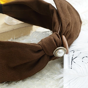 Korean version of winter plush leather bow party fashion headband  rhinestone headbands