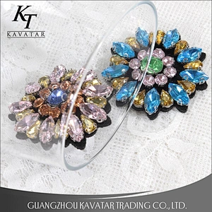 Beautiful handmade rhinestone beaded patches use for shoe accessories