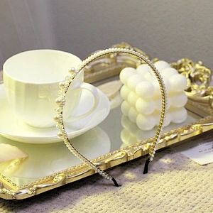 Fashion headbands 2020  Korean version of rhinestone pearl bow hairband  baroque headbands  girls headbands