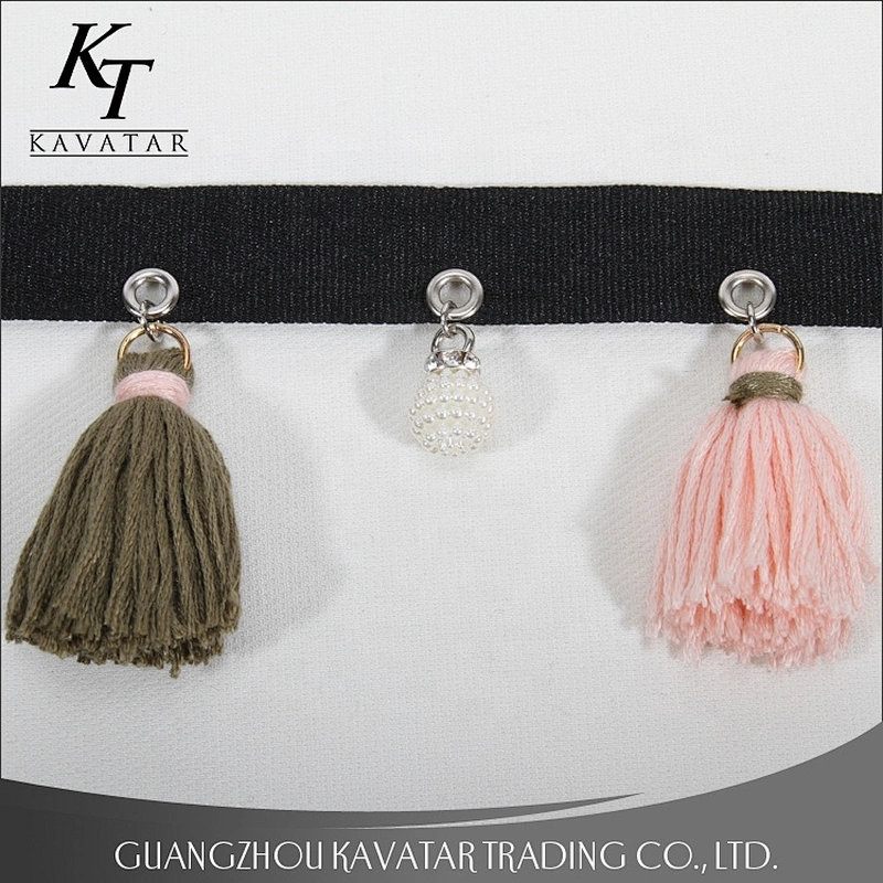 Fashion Personalized 6.5 cm Colorful Tassel Fringe Trim With eyelet