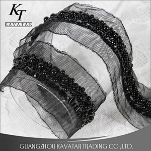 Handmade Sew On Mesh Beaded Lace For Clothing Accessories