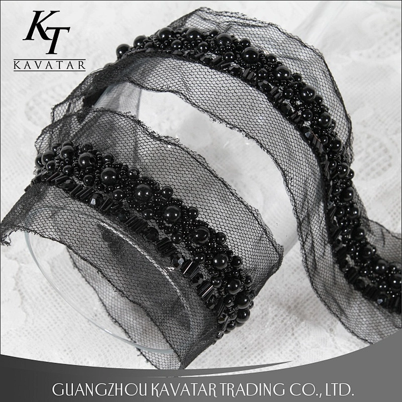 Handmade Sew On Mesh Beaded Lace For Clothing Accessories