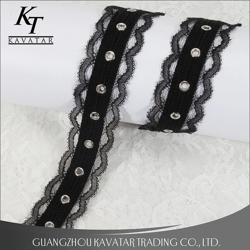 Fashion new design white eyelet lace trim for dress