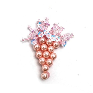 Christmas Cherry Flower Decorative Sew on Rhinestone Beaded Patches Wholesale patches for clothing