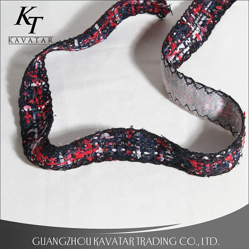 New arrival 2.5-3cm sequin polyester ribbon for ethnic clothing accessories