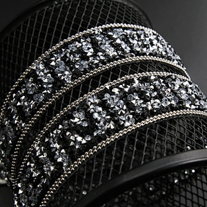 Kavatar Wholesale Hotfix Trim Hotfix Motif Designs Banding Trim For Clothing Hotfix Rhinestone For Hat Iron on Trims