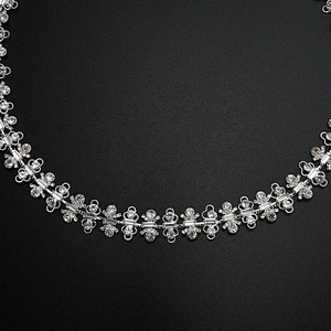 Kavatar Glitter Sewing Strass Ribbon Crystal Applique Clear Glass Rhinestone Chain Fringe