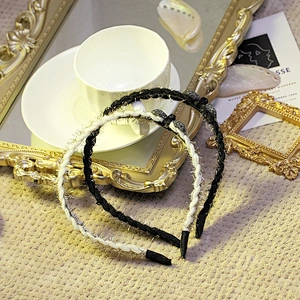 wholesale hot style rhinestone fur hairband fashion sigern twist knot headband knitted headbands for girls hair accessories
