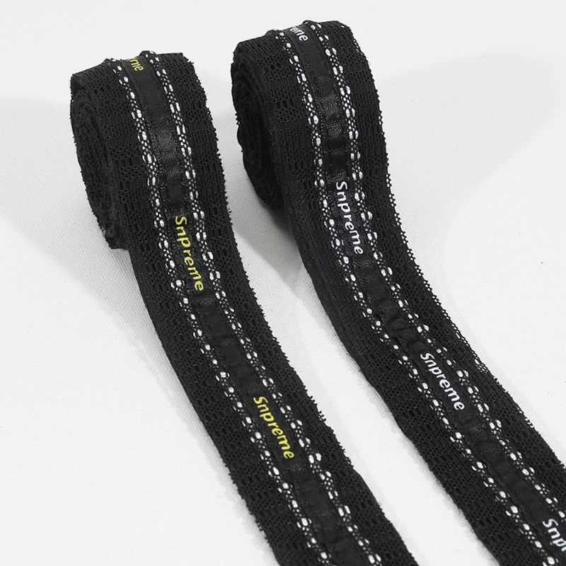 Custom Letter Printed Velvet Strip Decorated Velvet Grosgrain Ribbon with Picots