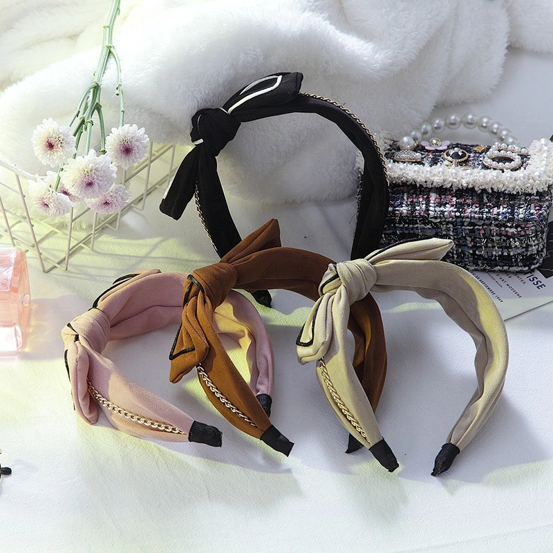 Korean style girls hair band 2020 web celebrity street photo fashion party bow hair band