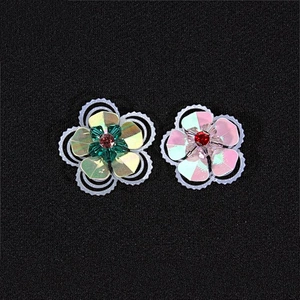 Wholesale Handmade Beaded Rhinestone 3D Sequin Flowers