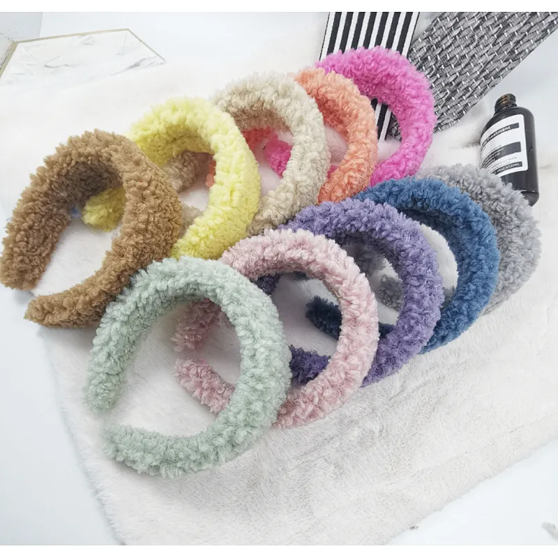 wholesale hair accessories Decorated women Furry Headbands Lamb plush hair band winter headband fur headband