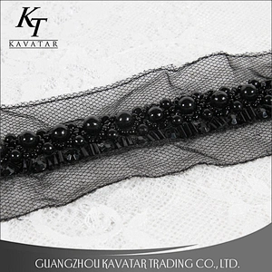 Handmade Sew On Mesh Beaded Lace For Clothing Accessories