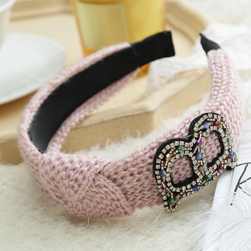 winter letter bead hair rhinestone hairband for girls fashion hair accessories designer women knitting headbands crochet pattern