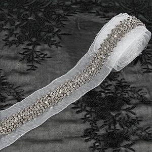 Wholesale New Design Tulle Fancy Handmade Bead Wedding Dress Trim