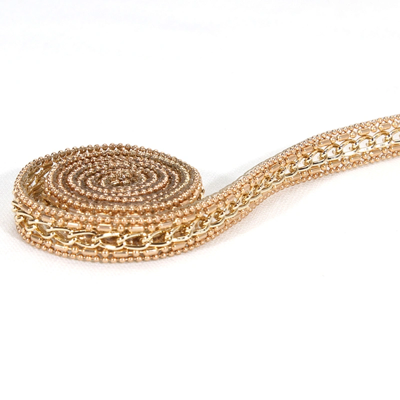 Wholesale Gold Hotfix Transfer Accessories Chain Beads Trim
