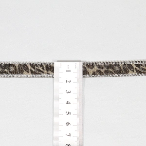 1.5cm Custom Vogue Leopard Print Rhinestone Beaded Hot Fix Trim