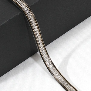 Custom 1cm Black Backing Crystal Beaded Hot Fix Rhinestone Trim