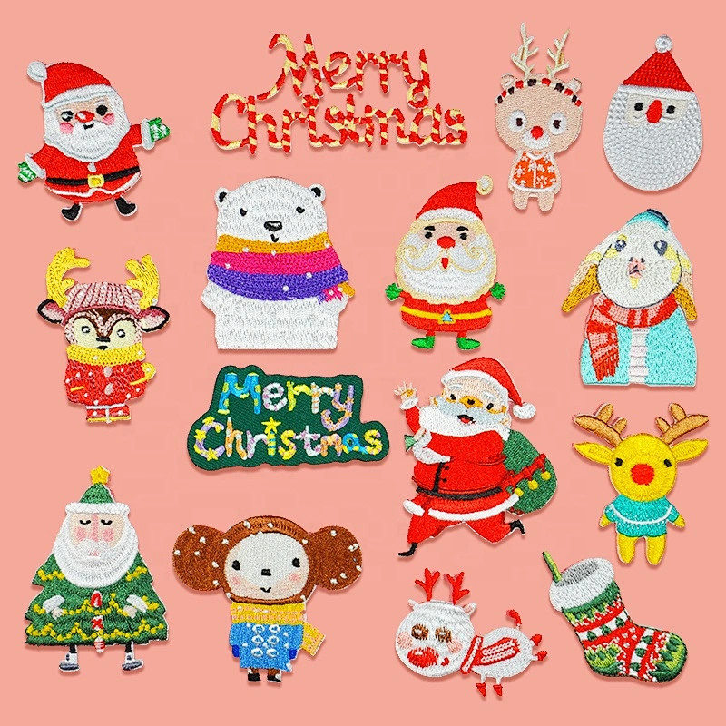 Christmas applique embroidery Clothing Christmas ornaments embroidered cloth applique high-end clothing accessories patch appliq