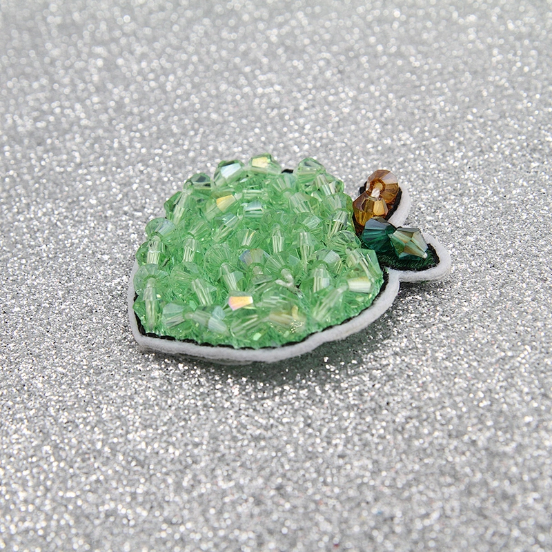Wholesale handmade fruit patches fashion Sew on patch glass/resin crystal Beaded Patches 3D