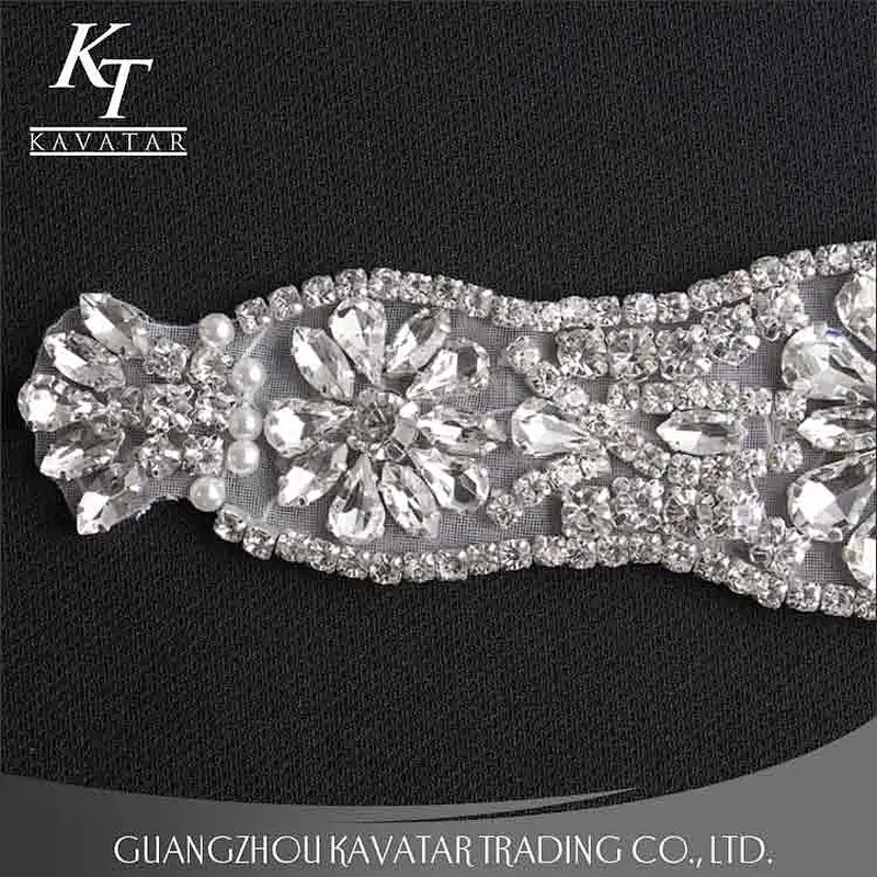 High quality fashion crystal applique for bride wedding
