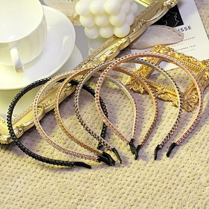 Headbands for women 2020 Korean baroque diamond flower hair band web celebrity street beat hair band