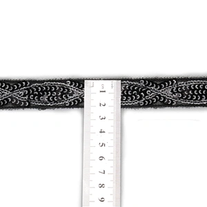 Design Grace 2cm Jacquard Beaded Mesh Lace Embroidery Sequin Tape
