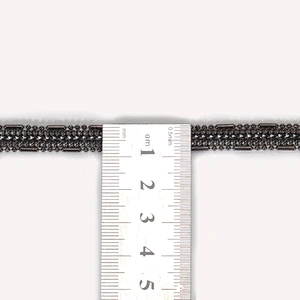 Black Acrylic Beads Edging Accessories Chained Hotfix Transfer Trimming for Garments Shoes
