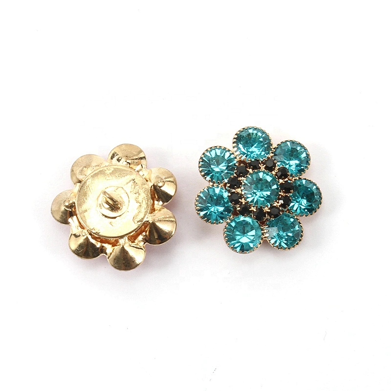 Kavatar Wholesale Bulk Crystal Gold Green Button For Garment
