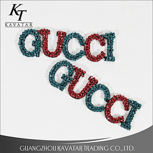 Custom letter patches Sew on rhinestone letter patches decoration