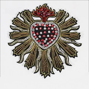 Crystal applique for dresses,rhinestone applique patches