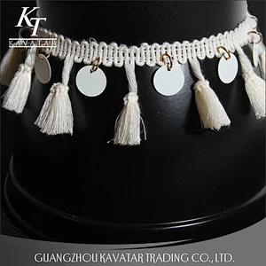 Fashion Sequin Sew On White Tassel Fringe Dress For Garment