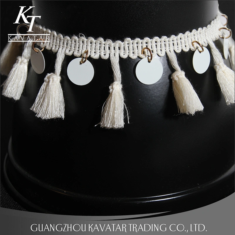 Fashion Sequin Sew On White Tassel Fringe Dress For Garment