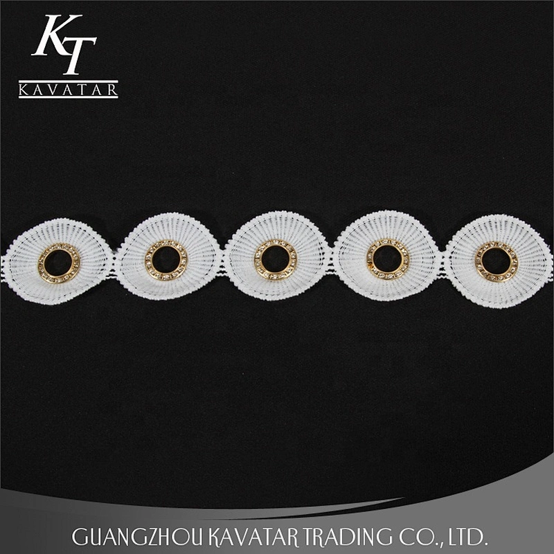 Kavatar Custom Diamond Polyester Lace With Eyelet Trim