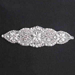 Beautiful white rhinestone patches applique