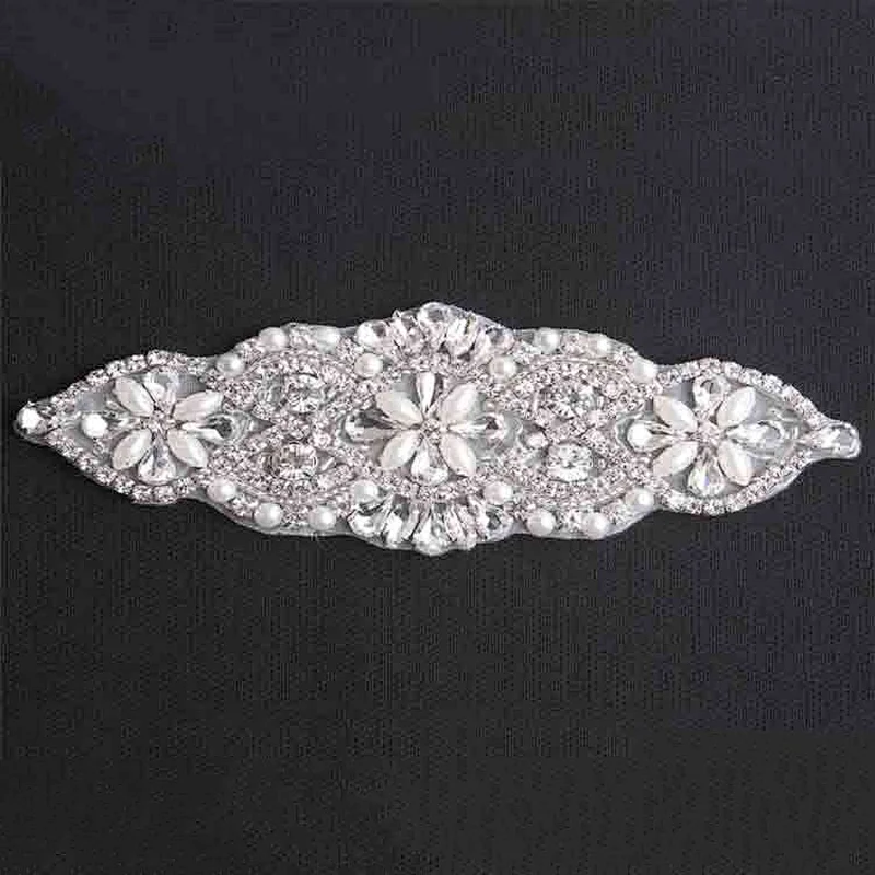 Beautiful white rhinestone patches applique