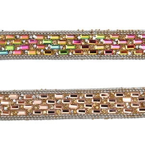 Factory wholesale Banding Trim hotfix   rhinestones trimming   for shoes  for Clothing for hat bead  Glass to   trimming transfers