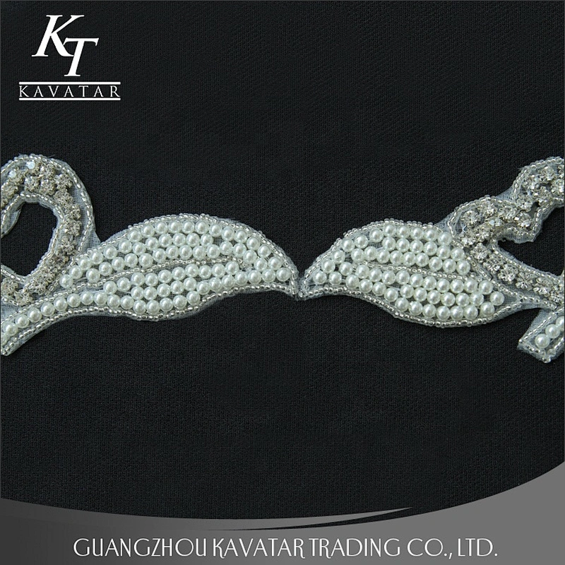 New Arrive love design crystal applique for wedding dress