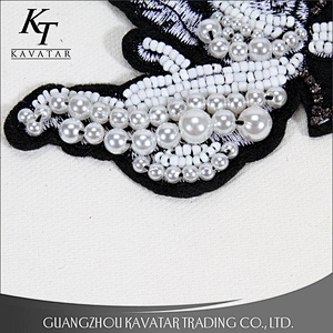 Cheap sewing clothes custom beaded embroidery applique patches